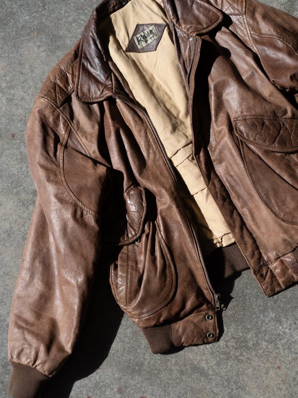 90s Leather Bomber Jacket